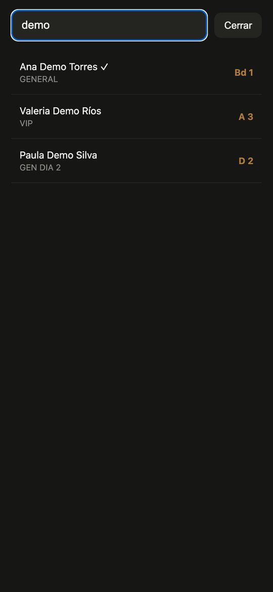Search by name for attendees without their ticket